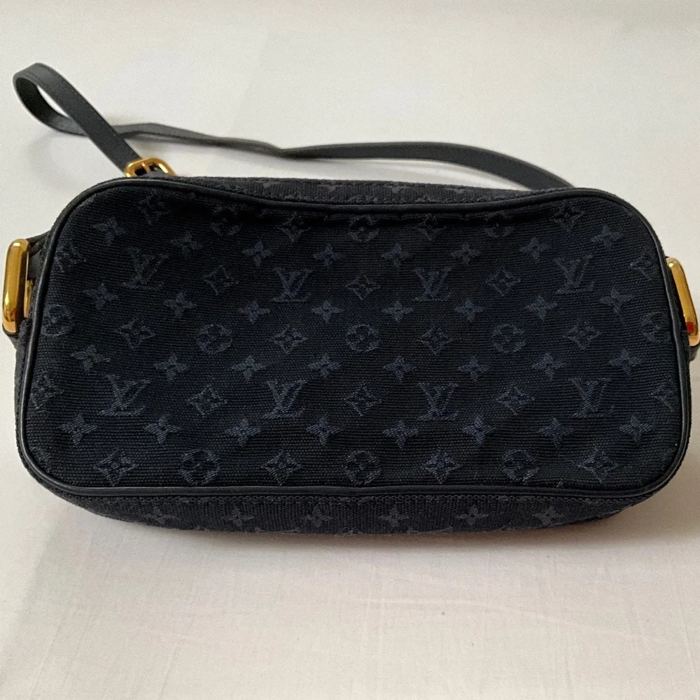 LOUIS VUITTON Vintage Juliette Mini Lin Monogram Canvas Crossbody Navy Blue